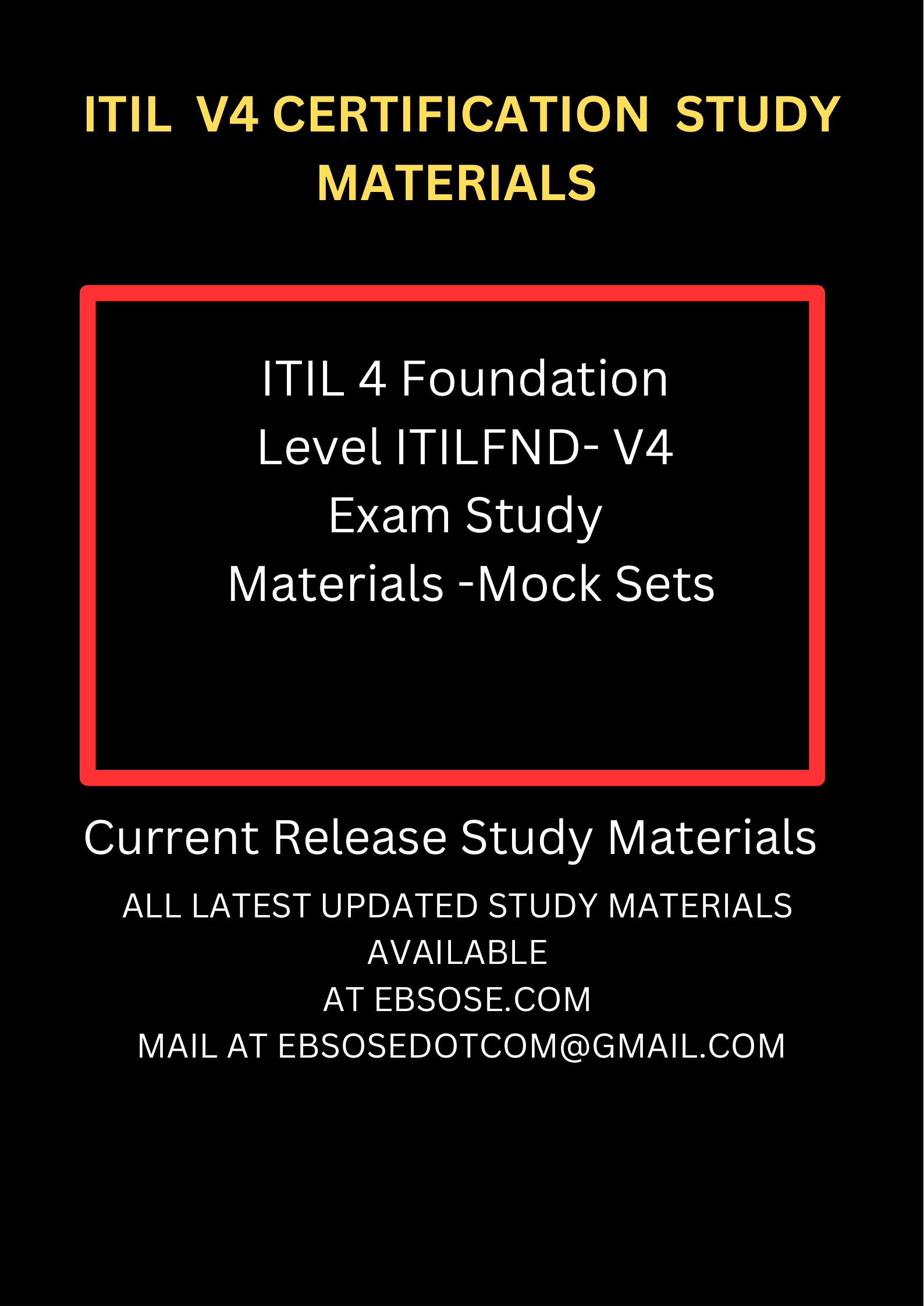 ITIL 4 Foundation Level ITILFND- V4 Exam Study Guide – Ebsose